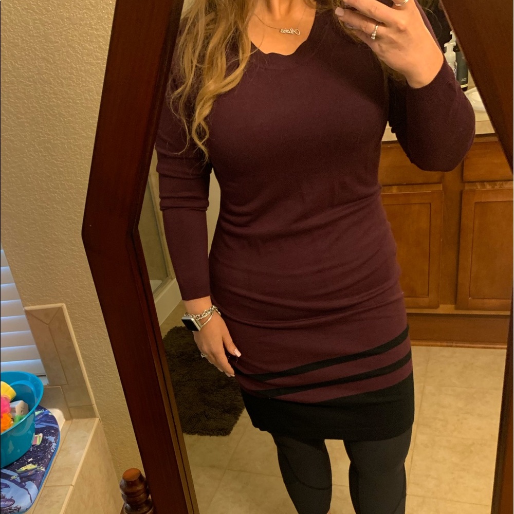 NY&CO NWT burgundy and black sweater dress